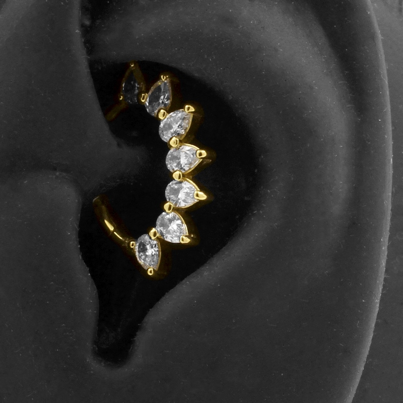 18 karaats gouden sieraden - daith piercing