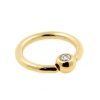 Gold Ball Closure Ring with Zirconia