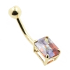 Gold Belly Ring Miracle Rectangle