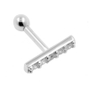White Gold Tragus Barbell With Zirconia