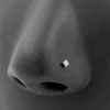 Gold Nose Stud With Zirconia - Square