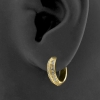 Click Hoop Earrings - Double Row Zirconia's