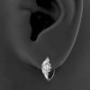 Click Hoop Earrings with Marquise Zirconia