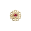 Gold Ornament Flower With Ruby - Threadless