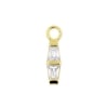 Gold Click Ring Charm - Zirconia Double Trapezoid