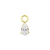 Gold Click Ring Charm - Zirconia Droplet
