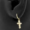 Gold Click Ring Charm - Cross Zirconia