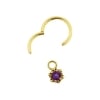 Gold Click Ring Charm - Vintage Dots Amethyst