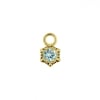 Gold Click Ring Charm - Vintage Dots Blue Topaz
