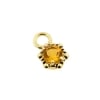 Gold Click Ring Charm - Vintage Dots Citrine