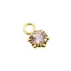 Gold Click Ring Charm - Vintage Dots Pink Amethyst