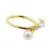 Gold Conch Clicker - Zirconia And Pearl