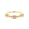 Gold Click Ring - Pink Sapphire Vintage Square