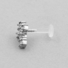 Jewelled Bioplast Labret - Swarovski Zirconia Cross 8,5mm