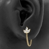 Gold Zirconia Marquise Cluster With Chain - Threadless