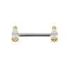 Nipple Barbell With Gold Vintage Marquise - Threadless