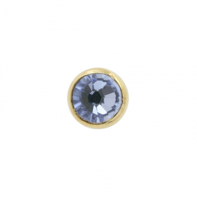 18 Karat Gold Jewelled Disc - for 1,6mm piercing jewelry