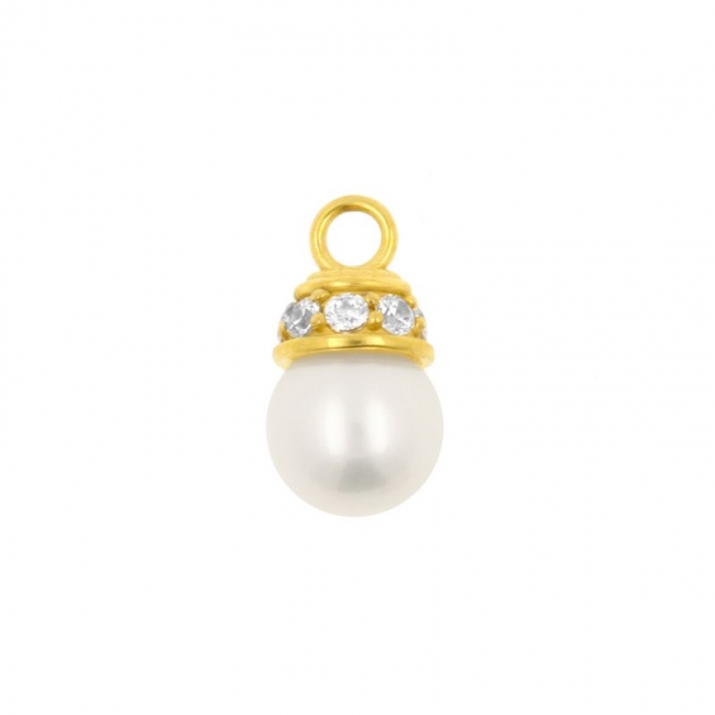 Click Ring Charm Nickle-free - Pearl
