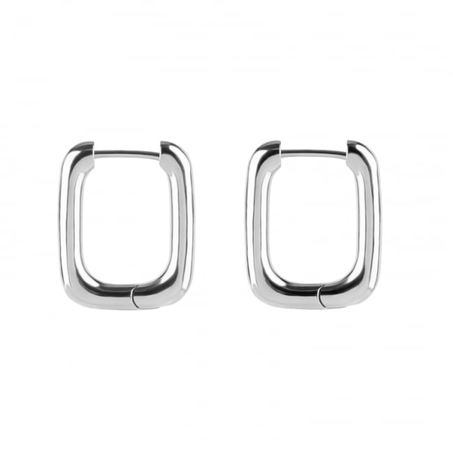 Click Hoop Earrings - Squared Dangle