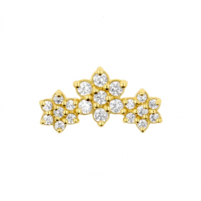 Gold And Zirconia Flower Cluster