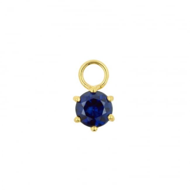 Gold Click Ring Charm - Diffusion Sapphire Round