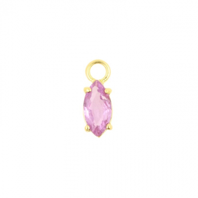 Gold Click Ring Charm - Marquise Pink Sapphire