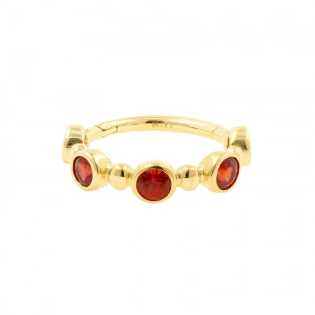 Gold Click Ring - Songea Sapphire Round