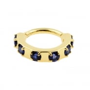Gold Click Ring - Diffusion Sapphire Round