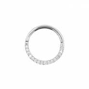 White Gold Click Ring - Zirconia Front