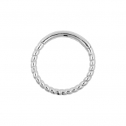 White Gold Braided Click Ring
