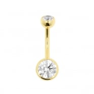 Gold Belly Ring With Premium Zirconia