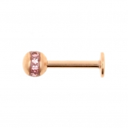 Rose Gold Coloured Labret Stud With Orbit Ball