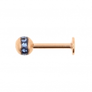 Rose Gold Coloured Labret Stud With Orbit Ball