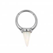 Hinged Ring With Long Opal Spike