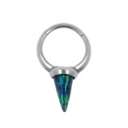 Hinged Ring With Long Opal Spike
