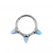 Hinged Ring With Three Opal Spikes