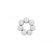 Click Ring Charm Titanium - Zirconia Cluster
