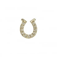 Gold Horse Shoe With Zirconia - Threadless