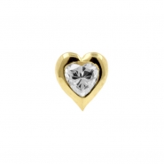 Gold Swarovski Zirconia Heart