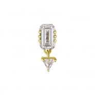 Gold Zirconia Danlged Rectangle