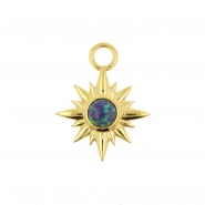Gold Click Ring Charm - Opal Star