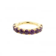 Gold Click Ring - Amethyst Round