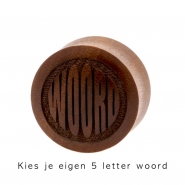 Custom Word Plugs - Sawo Wood